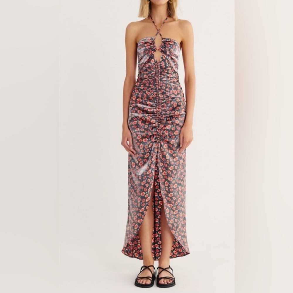Revolve RUMER Soraya Maxi in Black Floral XS